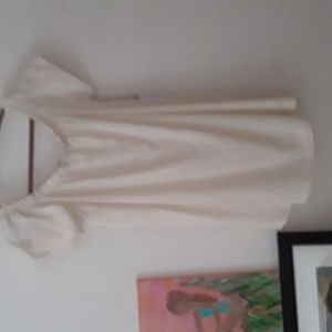 Astars creme linen off the shoulder dress
